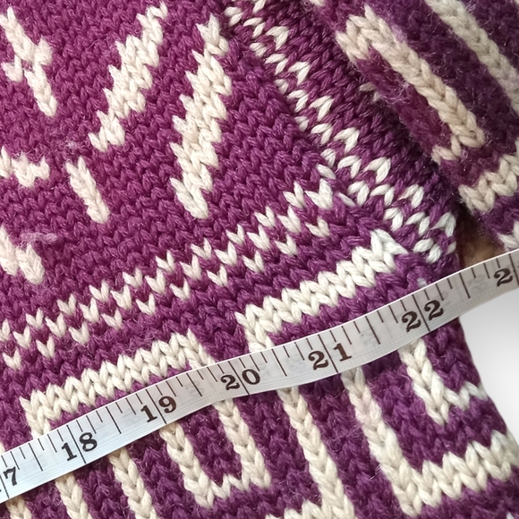 Giani vintage very thick 100% wool sweater made In Italy purple white - Picture 5 of 7